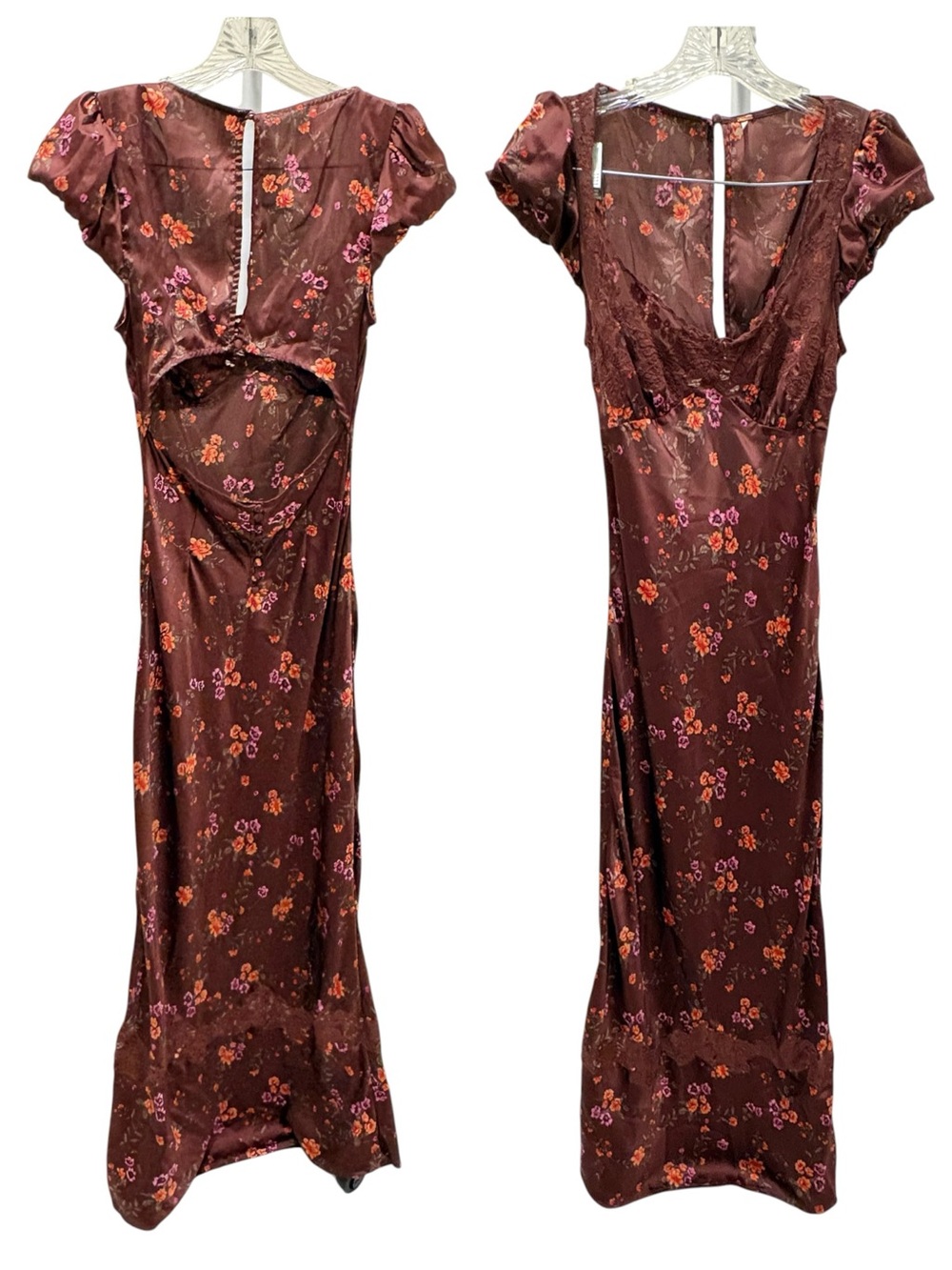 Free People Butterfly Babe Cutout Lace Maxi Dress - Floral Brown - Picture 11 of 15